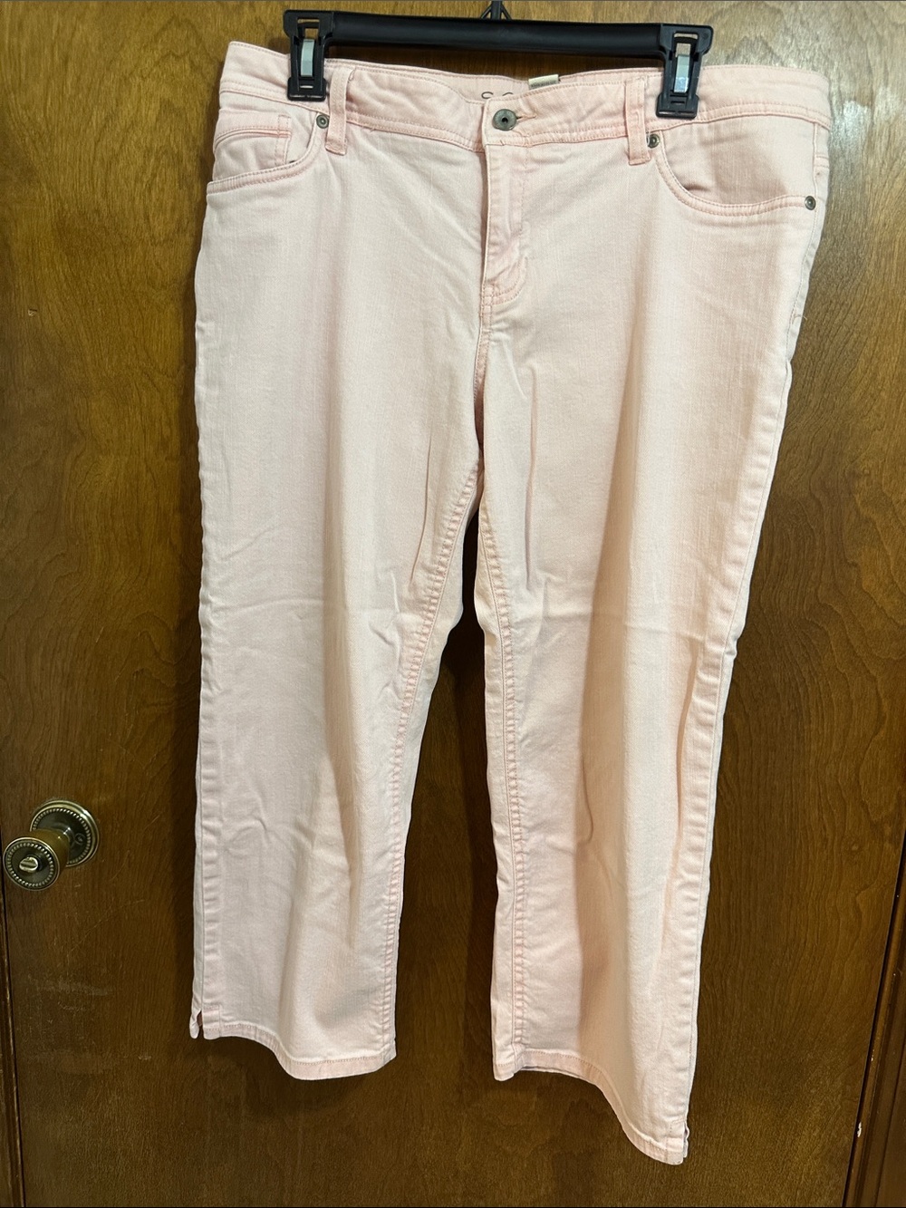 Sonoma Pastel Peach Cropped Straight-Leg Jeans